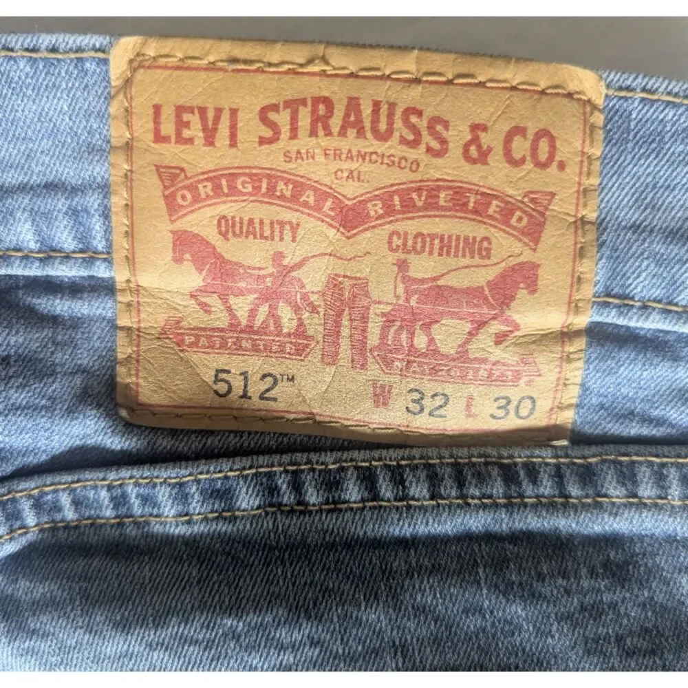 Levi's 512 Slim Taper Jeans Mens 32x29 Blue Waterless Stretch Denim